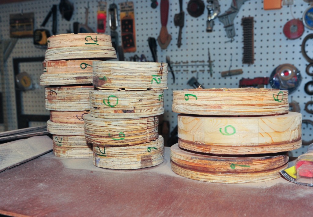 An assortment of partially completed bowls